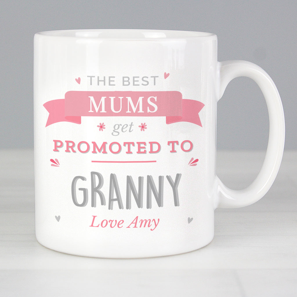Personalised Pink Promoted To Mug - Buy Mugs at GiftMasters.co.uk