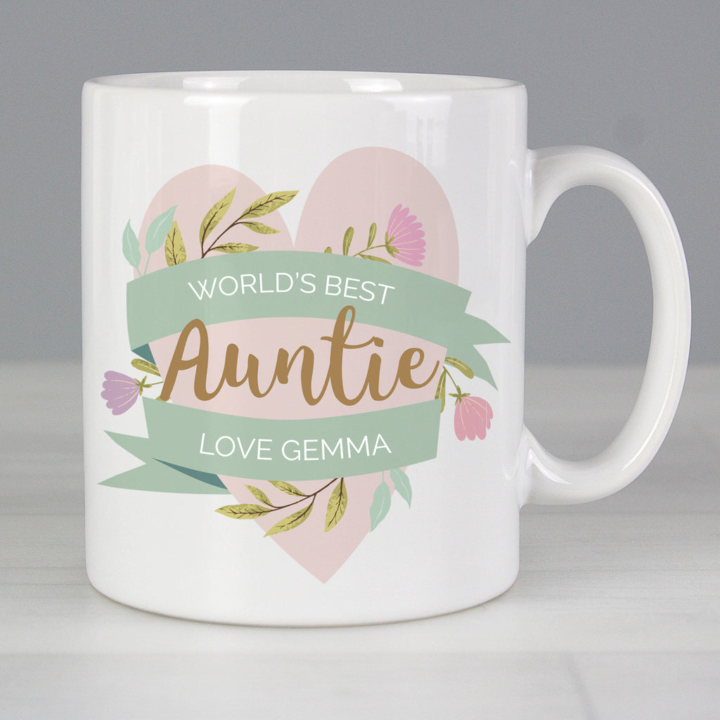 Personalised Floral Heart Mug - Buy Mugs at GiftMasters.co.uk