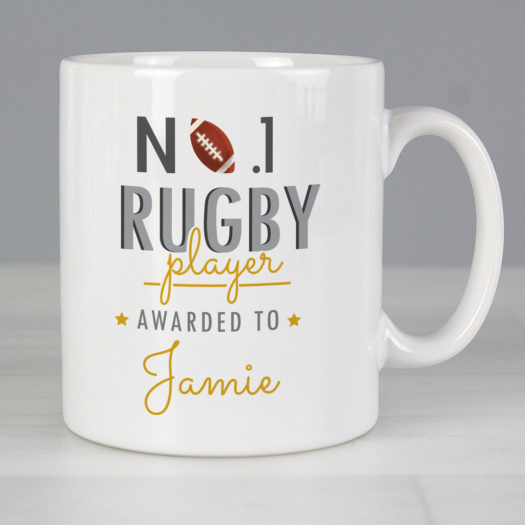 Personalised No.1 Rugby Player Mug - Buy Mugs at GiftMasters.co.uk