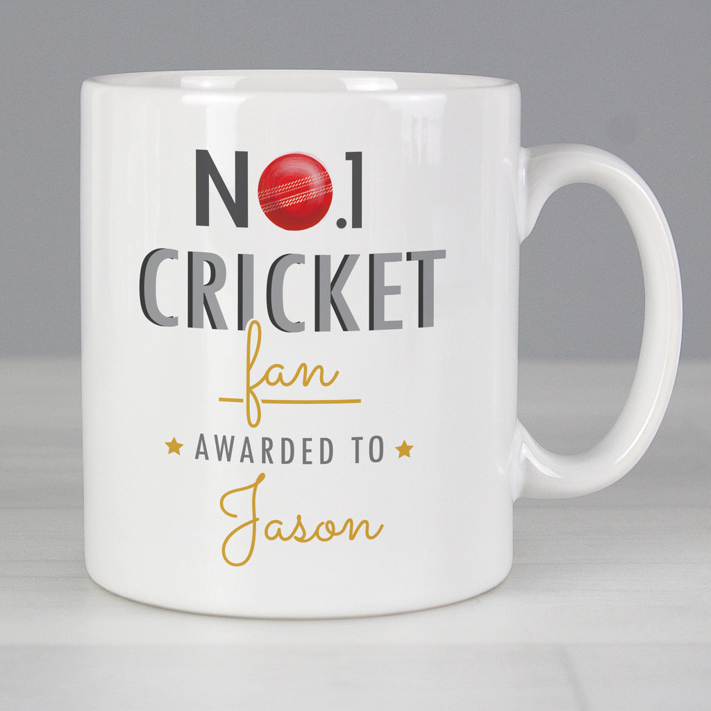 Personalised No.1 Cricket Fan Mug - Buy Mugs at GiftMasters.co.uk