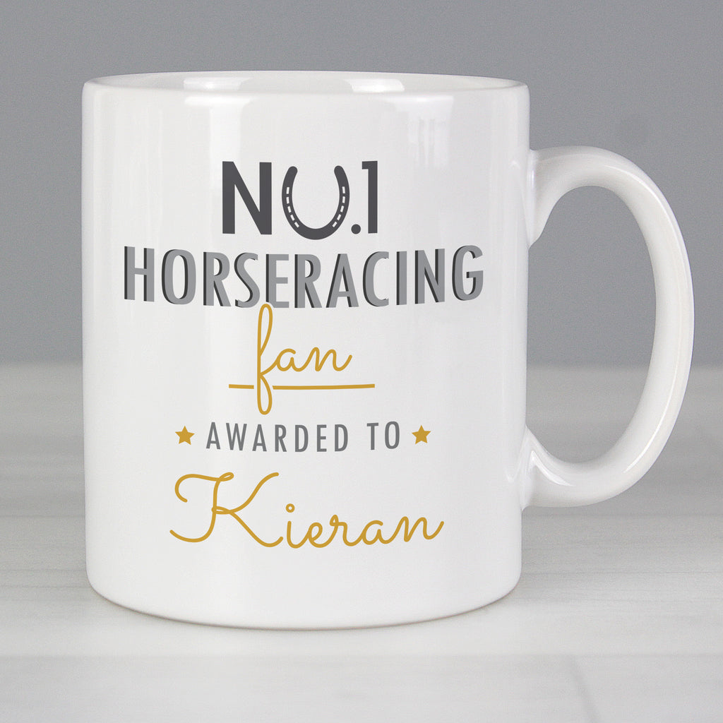 Personalised No.1 Horseracing Fan Mug - Buy Mugs at GiftMasters.co.uk