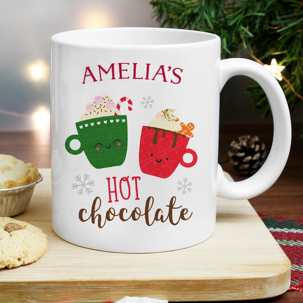 Personalised Cute Christmas Hot Chocolate Mug - Buy Mugs at GiftMasters.co.uk