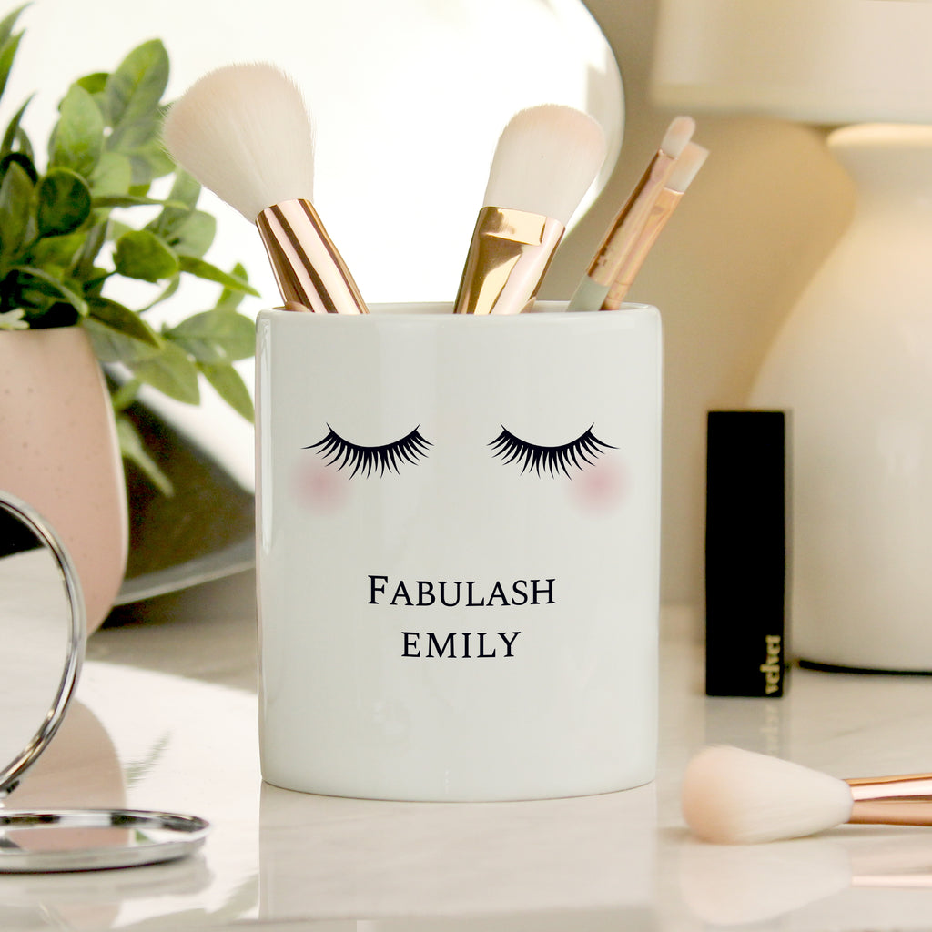 Personalised Eyelashes Ceramic Storage Pot - Buy Vases at GiftMasters.co.uk