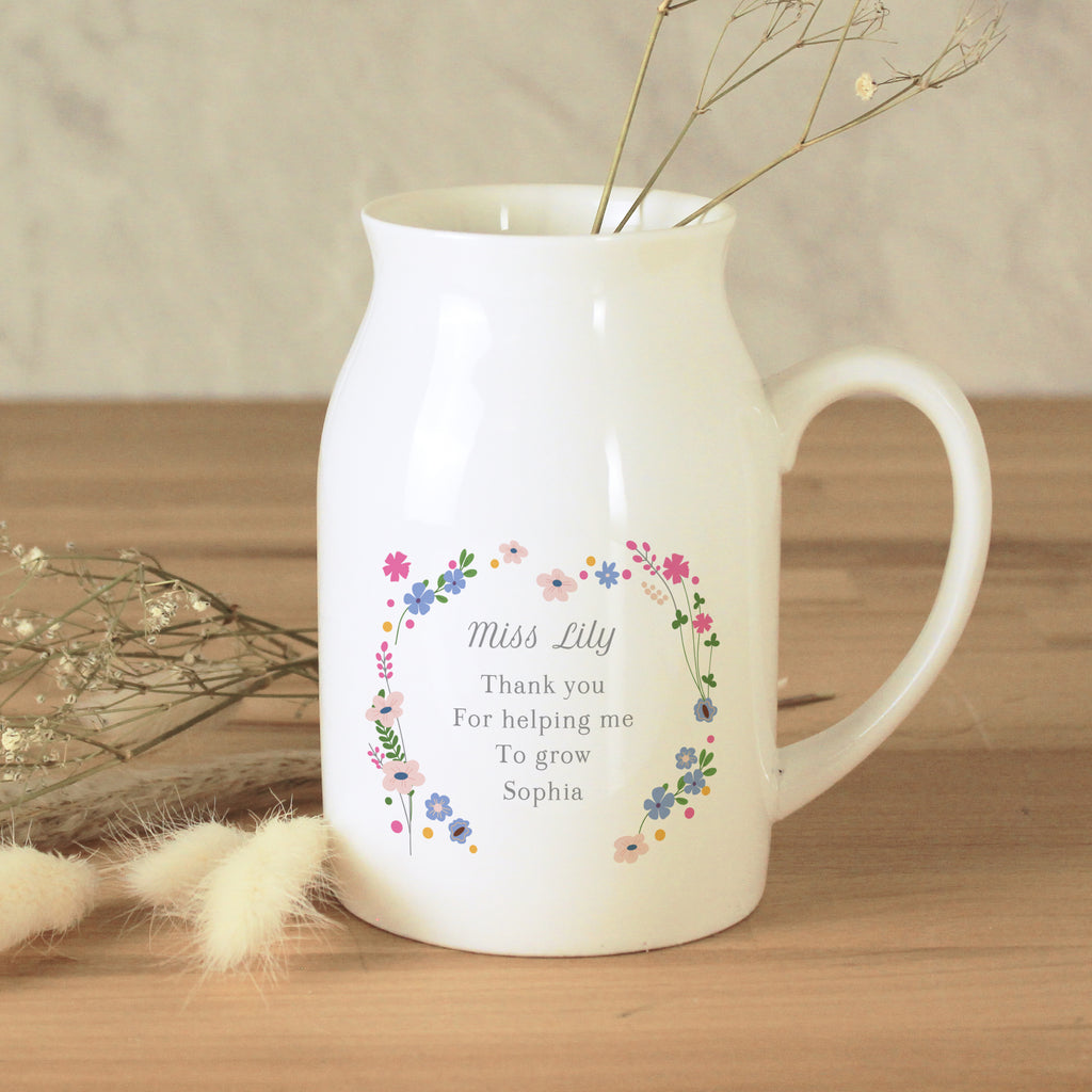 Personalised Floral Flower Jug - Buy Vases at GiftMasters.co.uk