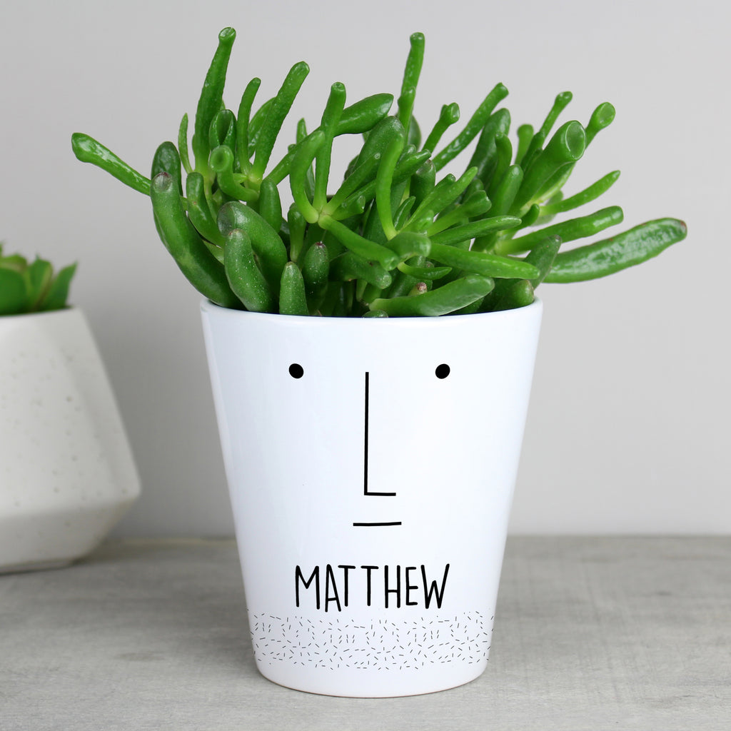 Personalised 'Mr Face' Plant Pot - Buy Vases at GiftMasters.co.uk