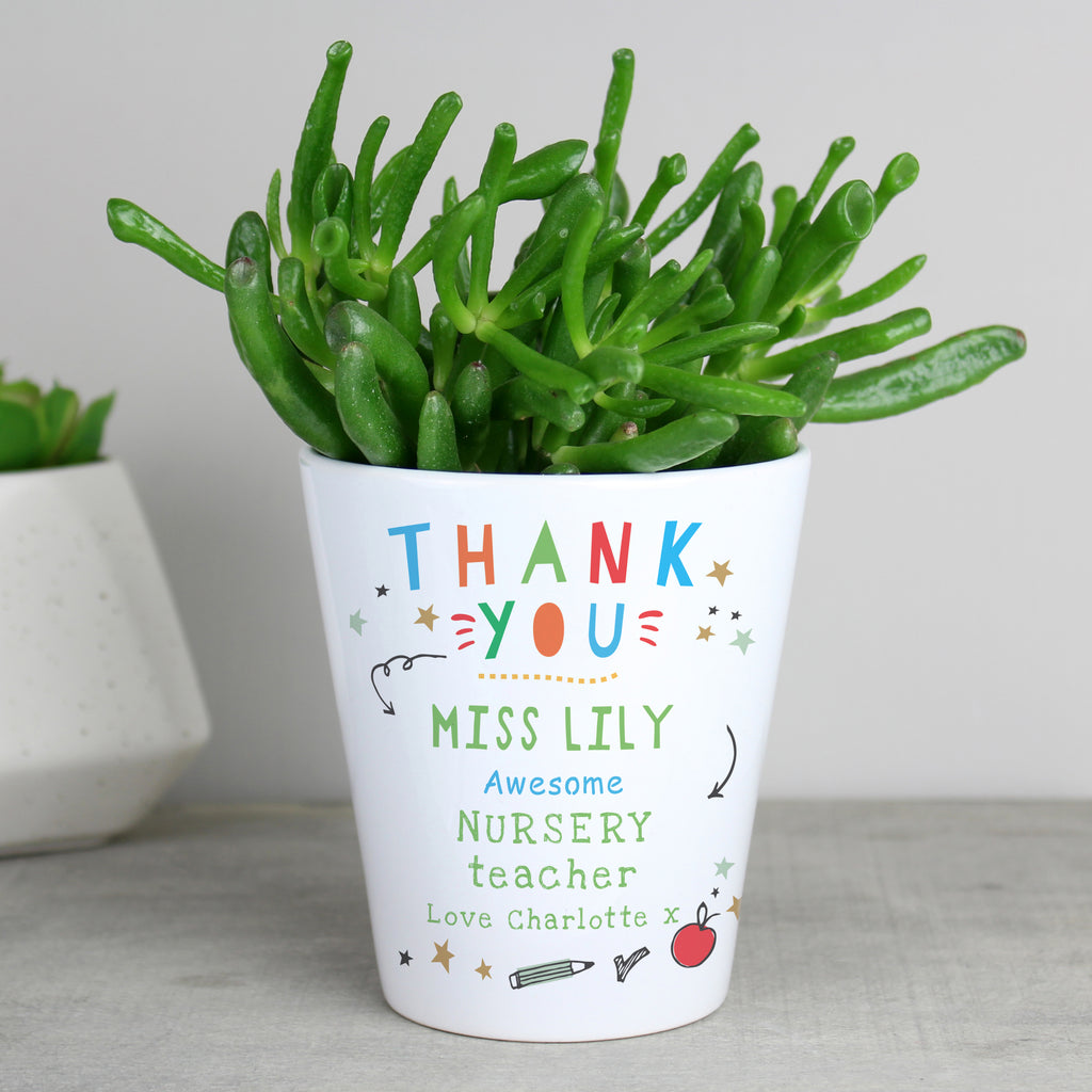 Personalised Thank You Teacher Plant Pot - Buy 0 at GiftMasters.co.uk