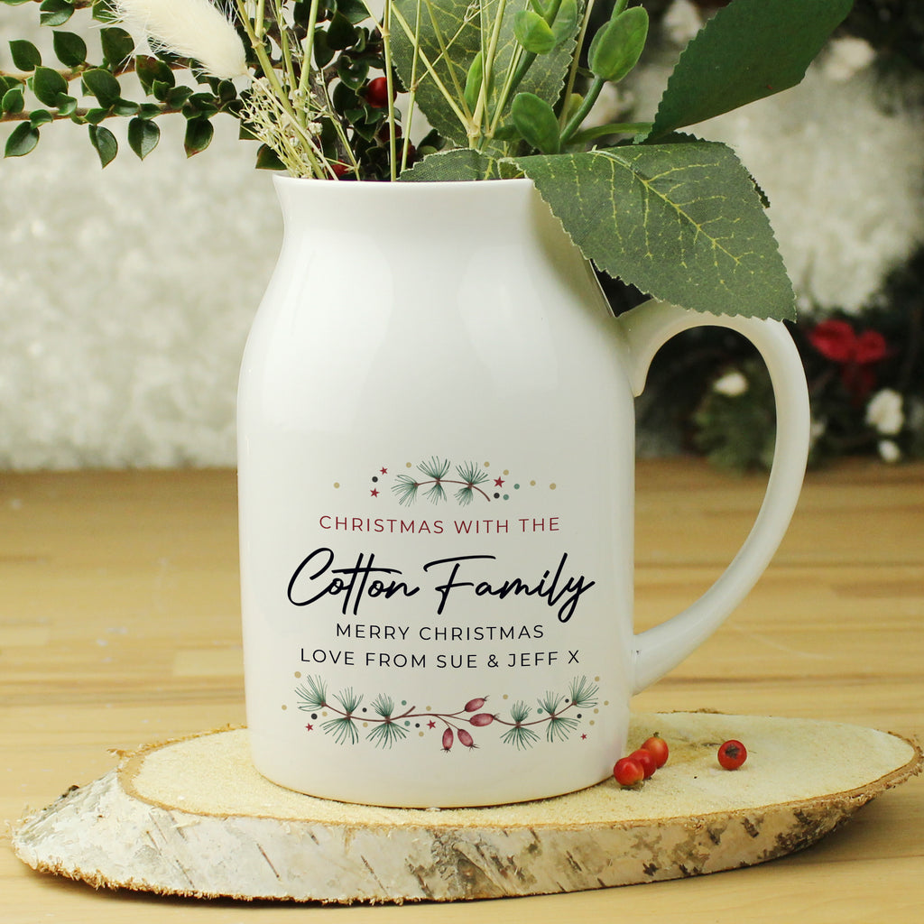 Personalised Christmas Flower Jug - Buy Vases at GiftMasters.co.uk