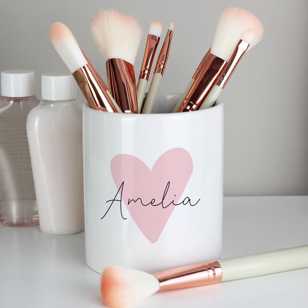 Personalised Pink Heart Ceramic Storage Pot - Buy Storage at GiftMasters.co.uk