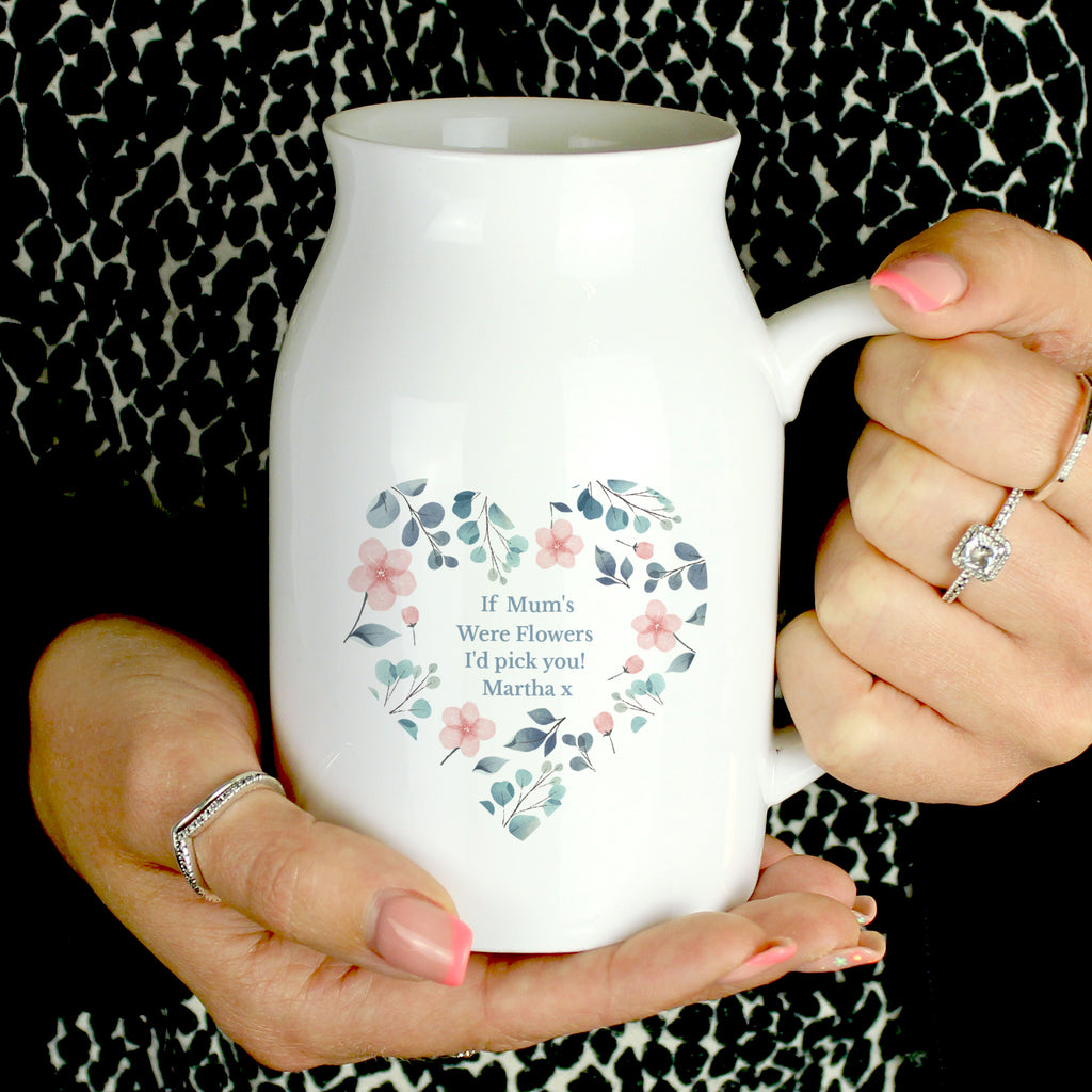 Personalised Floral Heart Flower Jug - Buy Vases at GiftMasters.co.uk