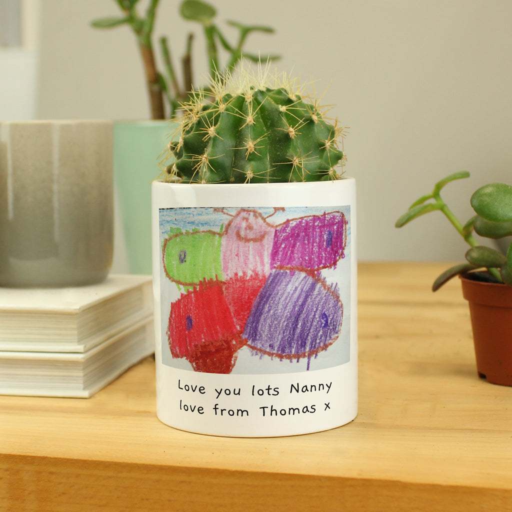 Personalised Childrens Drawing Photo Storage Pot - Buy Vases at GiftMasters.co.uk