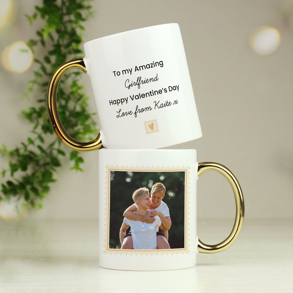 Personalised Photo Upload Gold Handled Mug - Buy Mugs at GiftMasters.co.uk