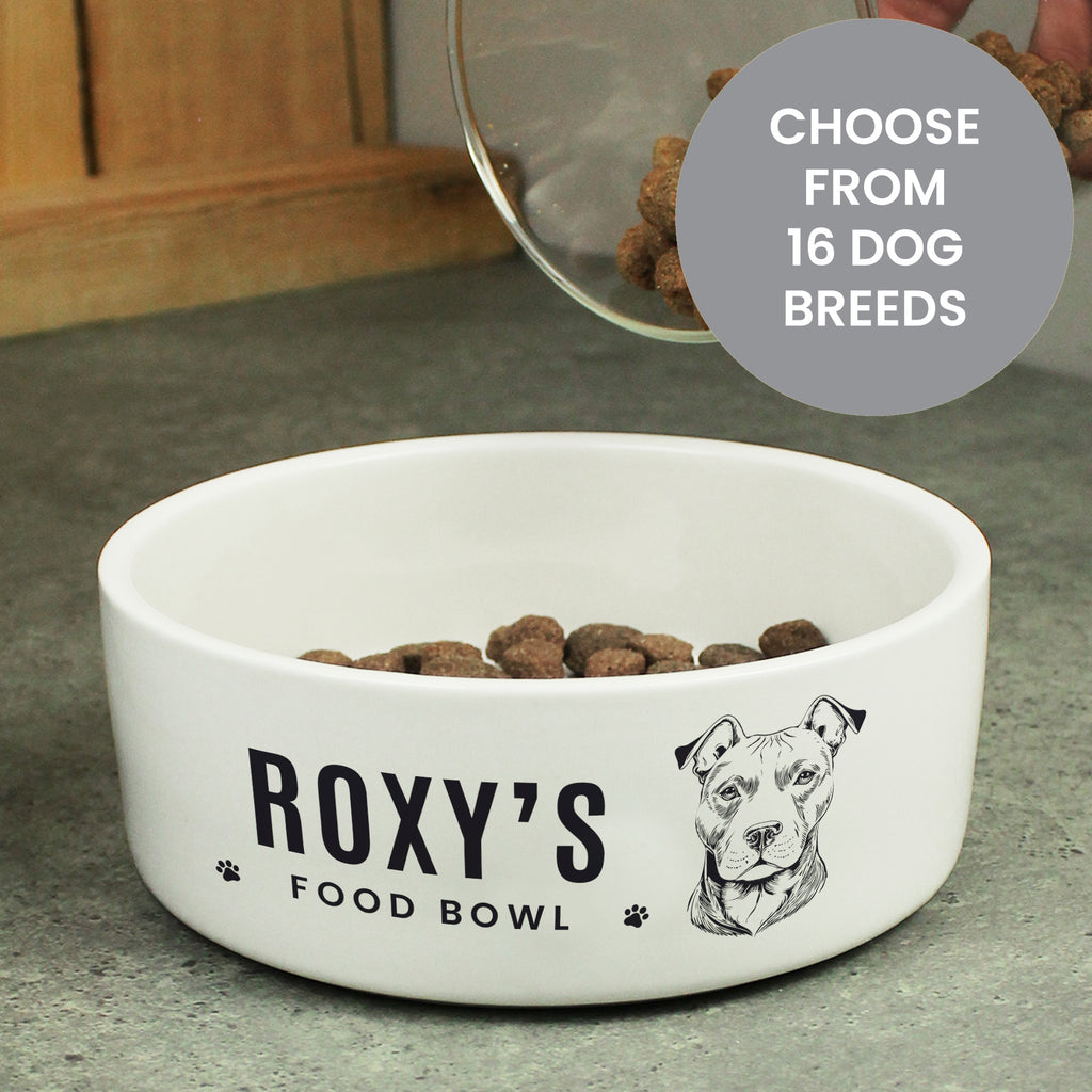 Personalised Dog Breed Feeding Bowl - Buy Pet Gifts at GiftMasters.co.uk