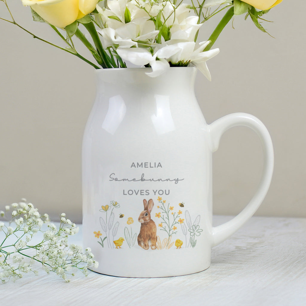 Personalised Spring Bunny Jug Vase - Buy Vases at GiftMasters.co.uk