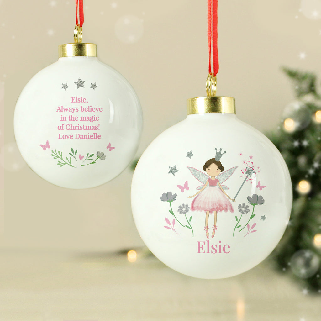 Personalised Fairy Princess Bauble - Buy Christmas Decorations at GiftMasters.co.uk