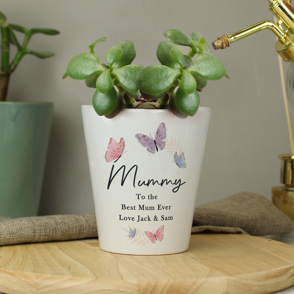 Personalised Butterfly Plant Pot - Buy Vases at GiftMasters.co.uk