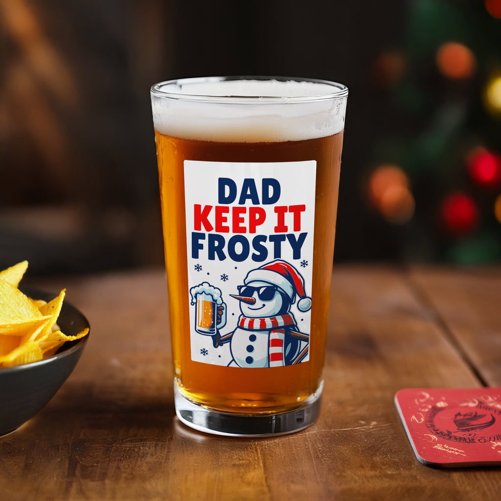 Personalised Snowman Pun Christmas Beer Glass - Buy Glasses & Barware at GiftMasters.co.uk
