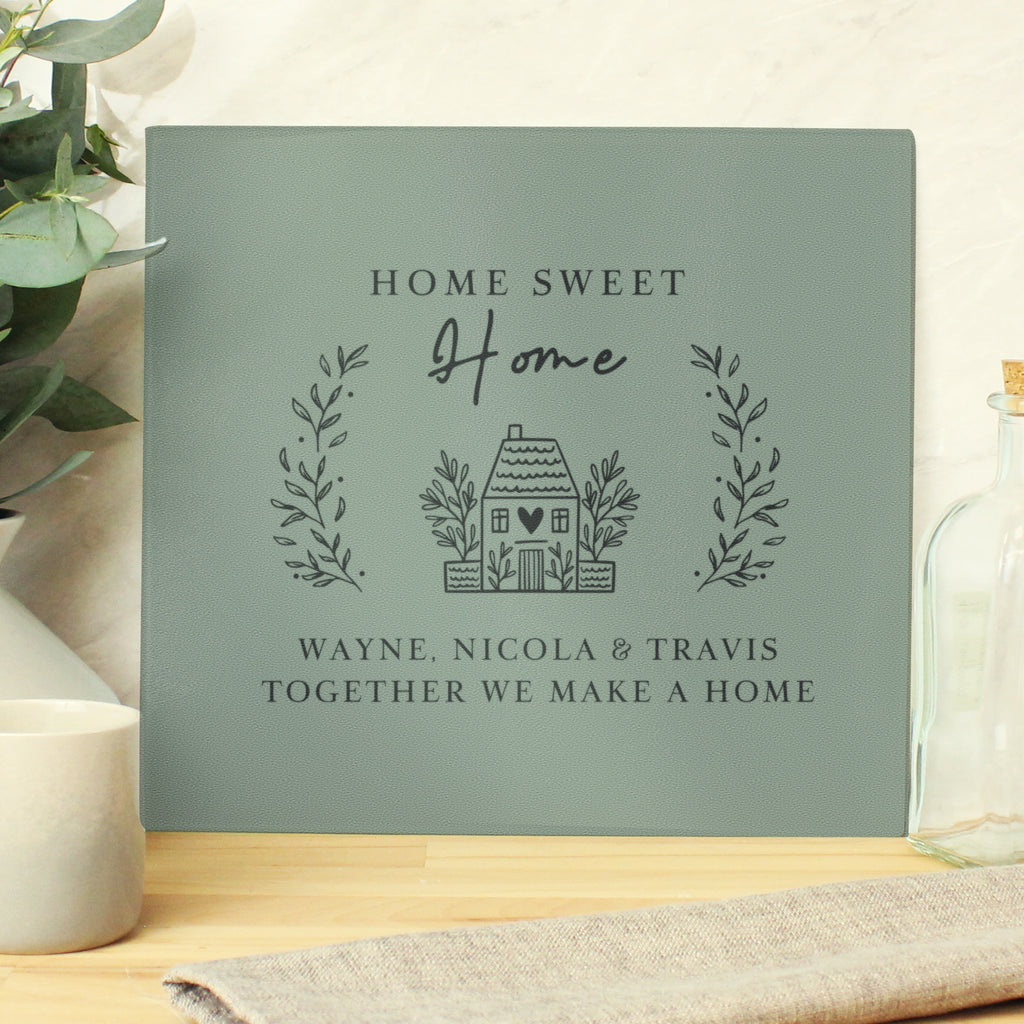 Personalised HOME Glass Chopping Board/Worktop Saver - Buy Kitchen, Baking & Dining Gifts at GiftMasters.co.uk