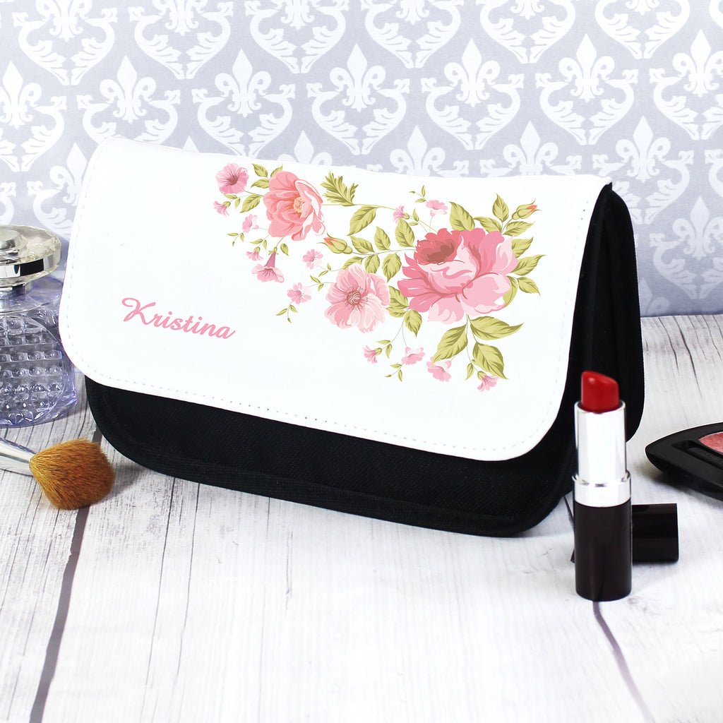 Personalised Pretty Rose Make Up Bag - Buy Textiles at GiftMasters.co.uk