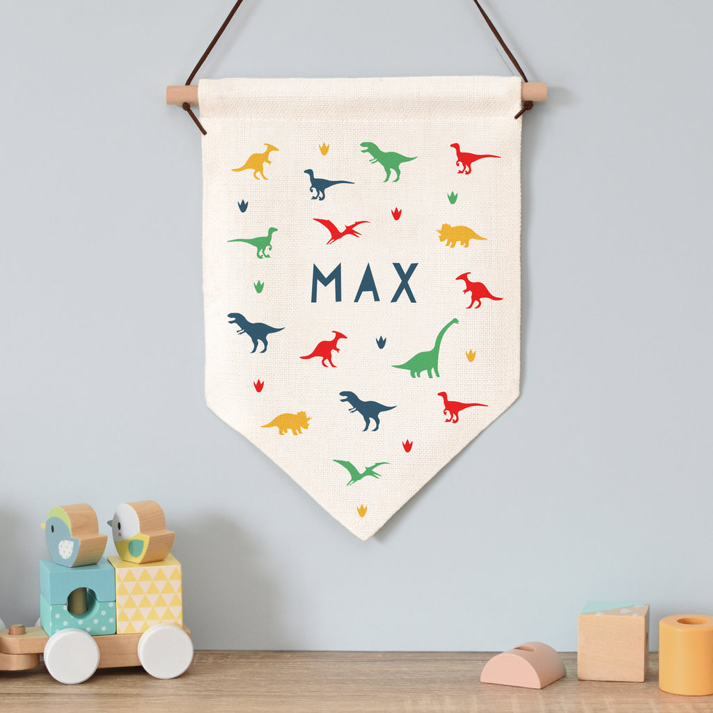 Personalised Dinosaur Hanging Banner - Buy Hanging Decorations & Signs at GiftMasters.co.uk