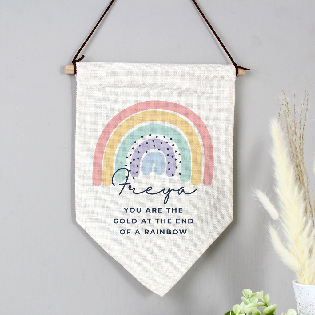 Personalised Rainbow Hanging Banner - Buy Hanging Decorations & Signs at GiftMasters.co.uk