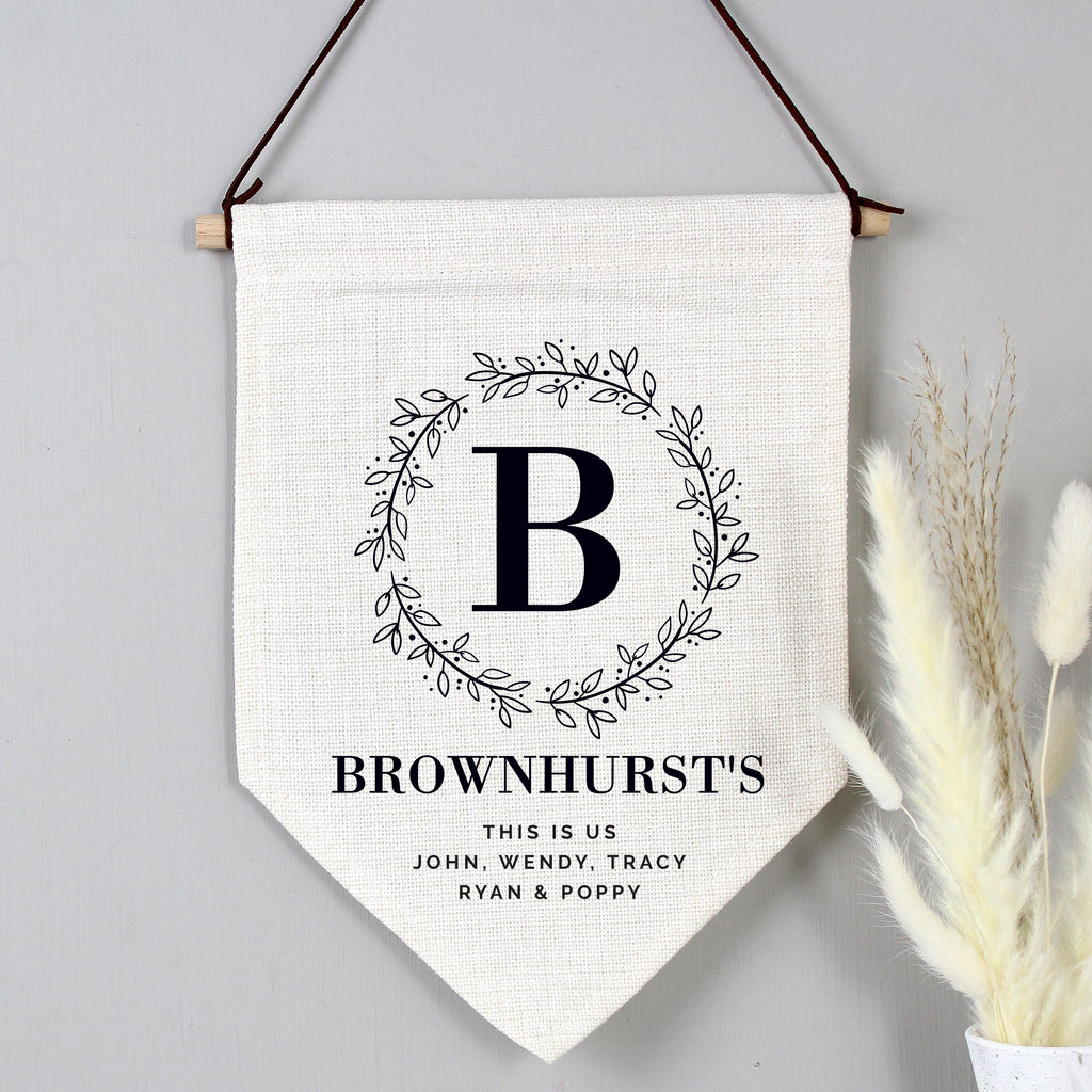 Personalised Floral Leaf Hanging Banner - Buy Hanging Decorations & Signs at GiftMasters.co.uk