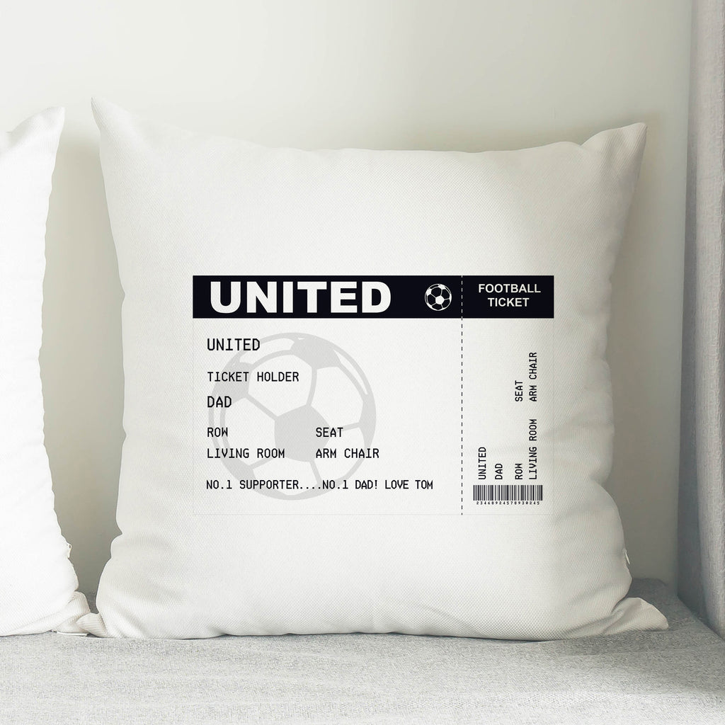 Personalised Football Ticket Cushion - Buy Textiles at GiftMasters.co.uk