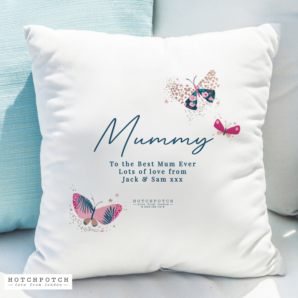 Personalised Hotchpotch Butterfly Cushion - Buy Textiles at GiftMasters.co.uk