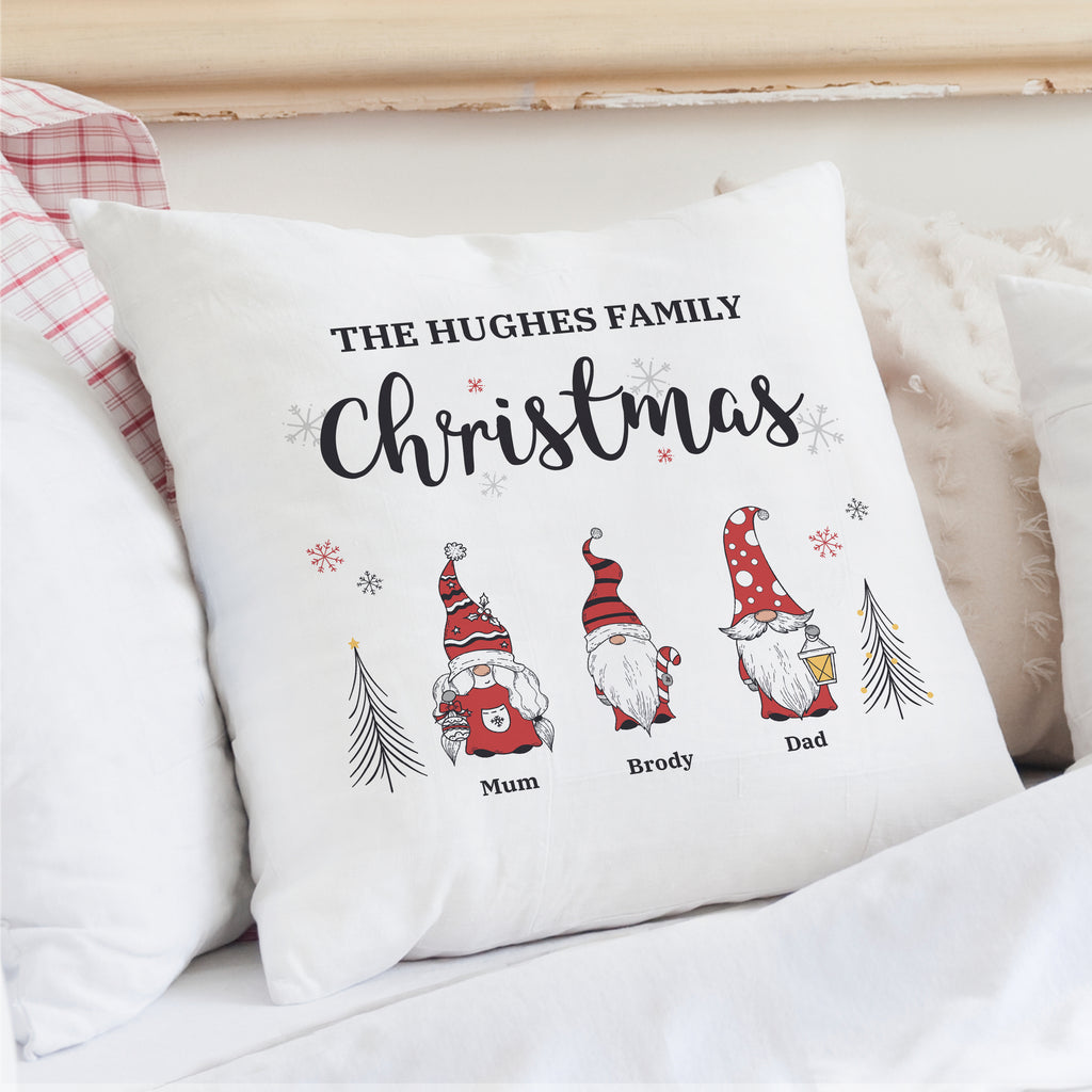 Personalised Gonk Family Christmas Cushion - Buy Textiles at GiftMasters.co.uk