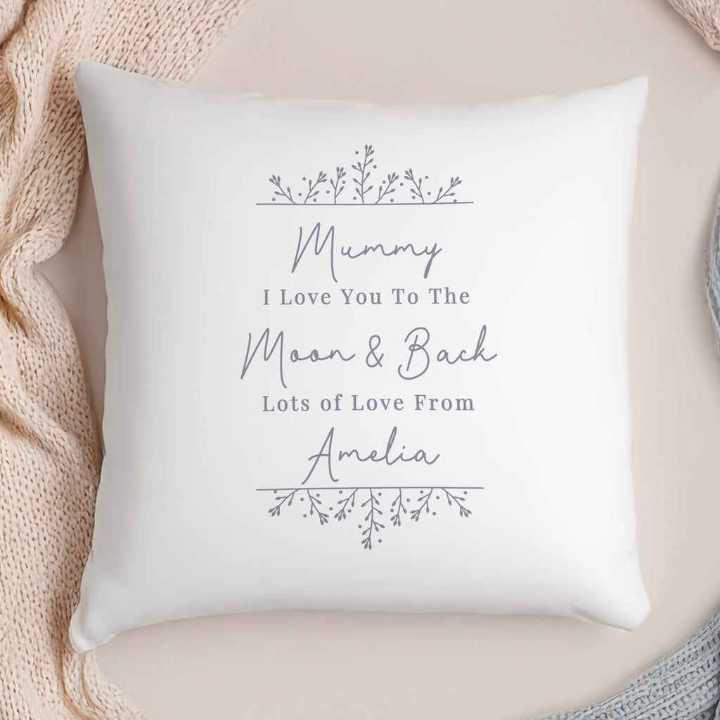 Personalised Grey Floral Cushion - Buy Textiles at GiftMasters.co.uk
