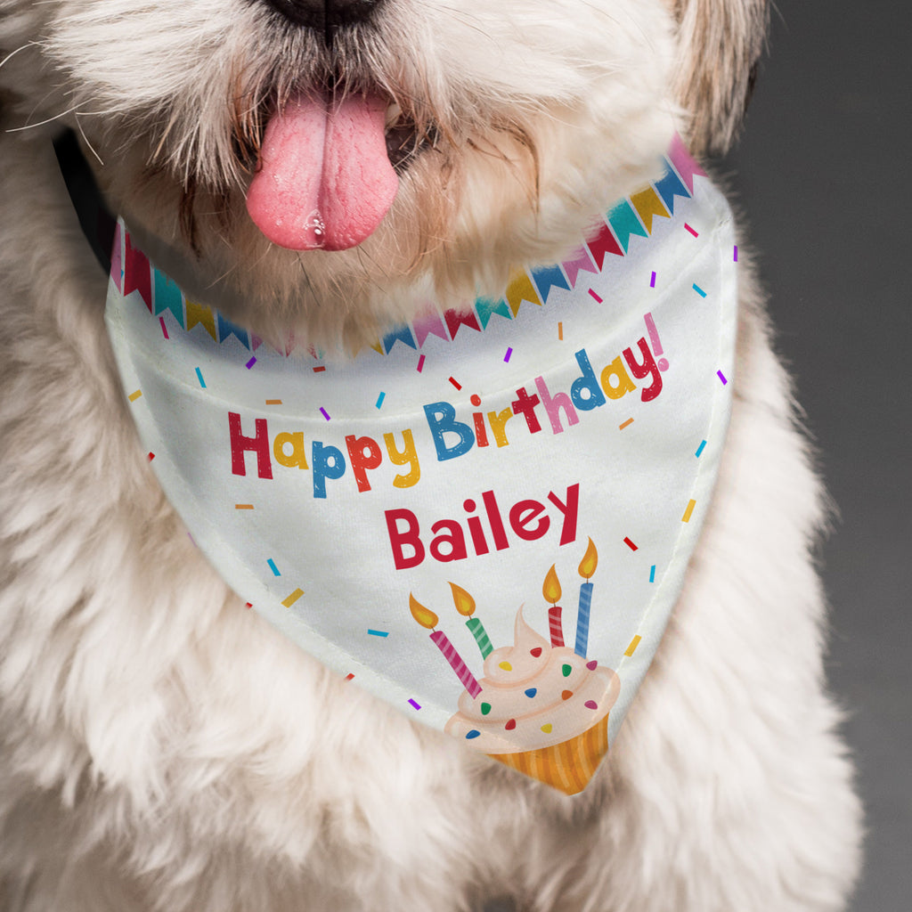 Personalised Happy Birthday Dog Bandana - Buy Pet Gifts at GiftMasters.co.uk