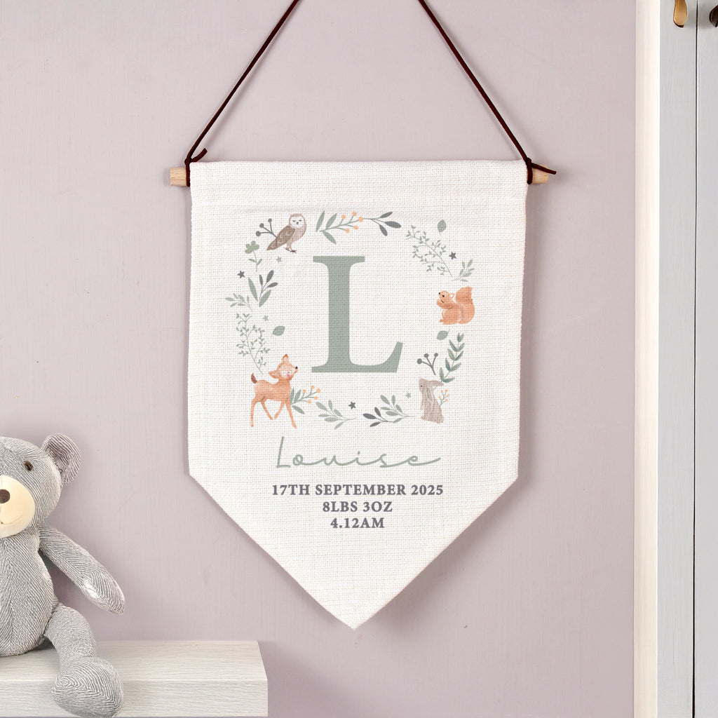 Personalised New Baby Wall Art Banner - Buy Hanging Decorations & Signs at GiftMasters.co.uk