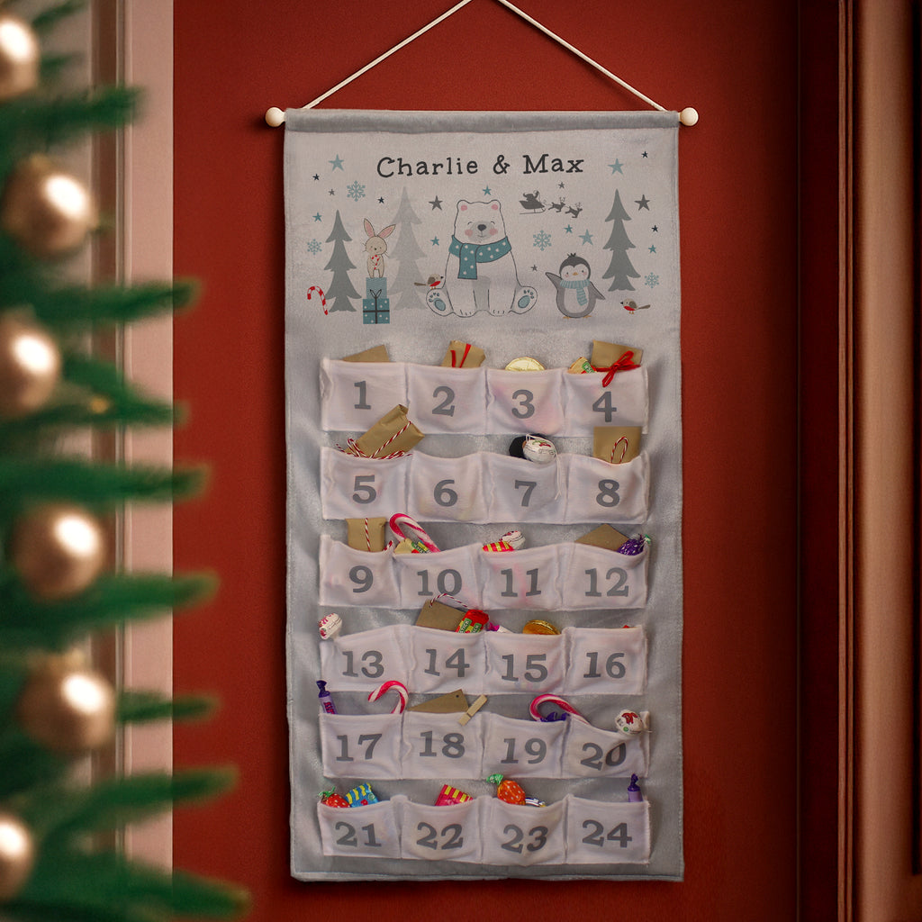 Personalised Polar Bear Advent Calendar - Buy Christmas Decorations at GiftMasters.co.uk