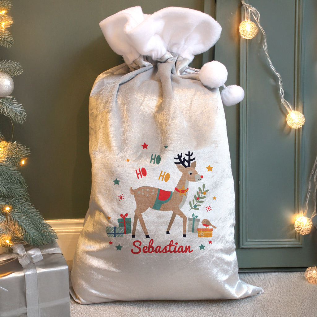 Personalised Reindeer Christmas Sack - Buy Christmas Decorations at GiftMasters.co.uk