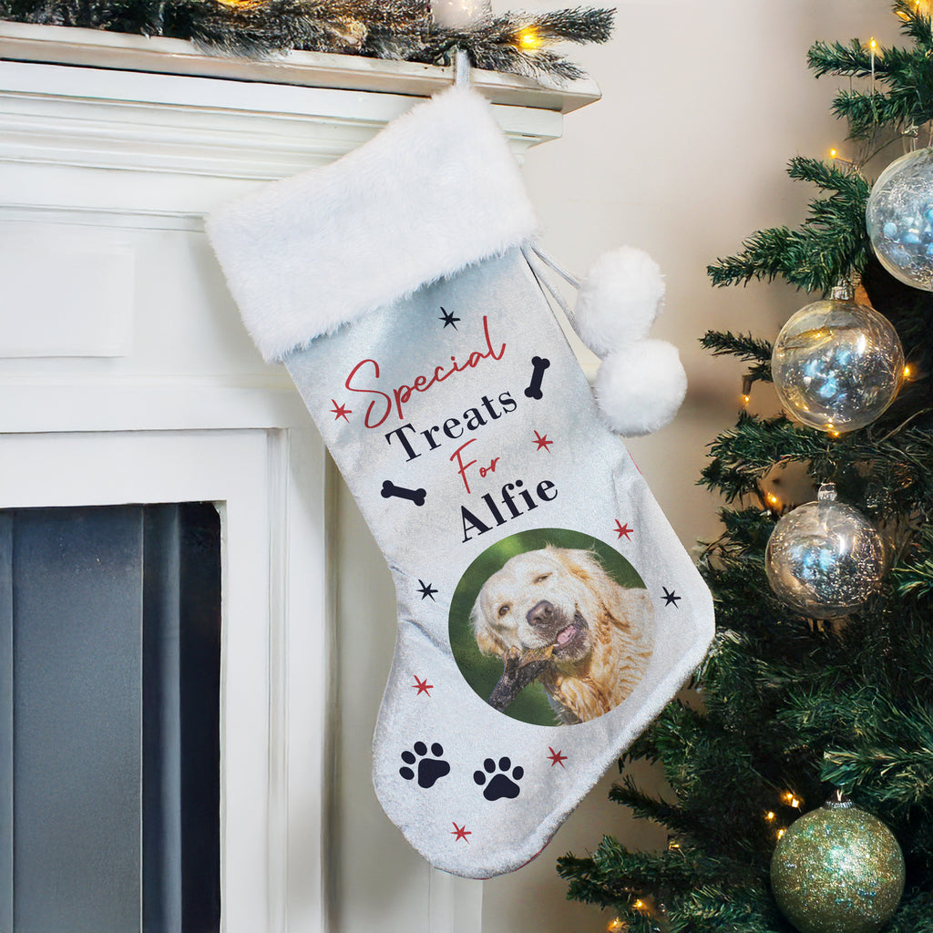 Personalised Photo Upload Dog Christmas Stocking - Buy Christmas Decorations at GiftMasters.co.uk