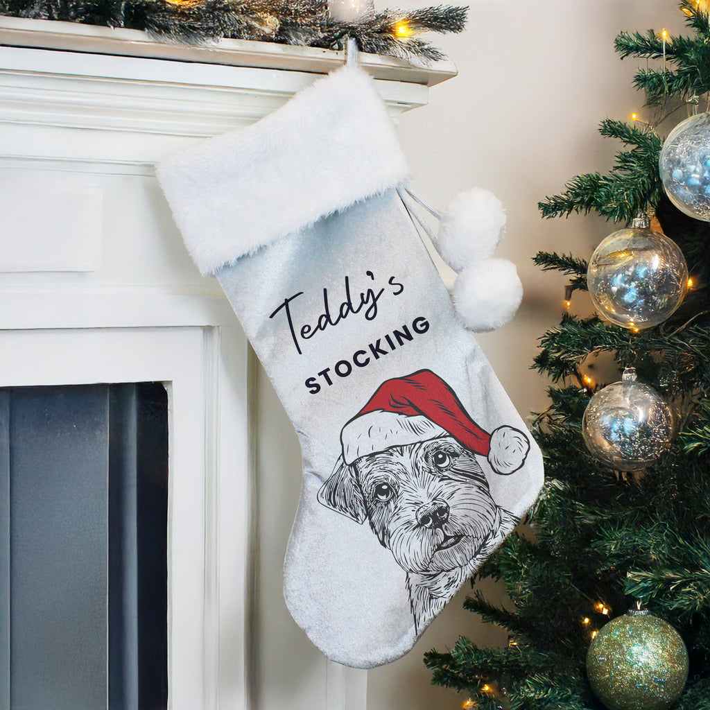 Personalised Dog Breed Christmas Stocking - Buy Christmas Decorations at GiftMasters.co.uk