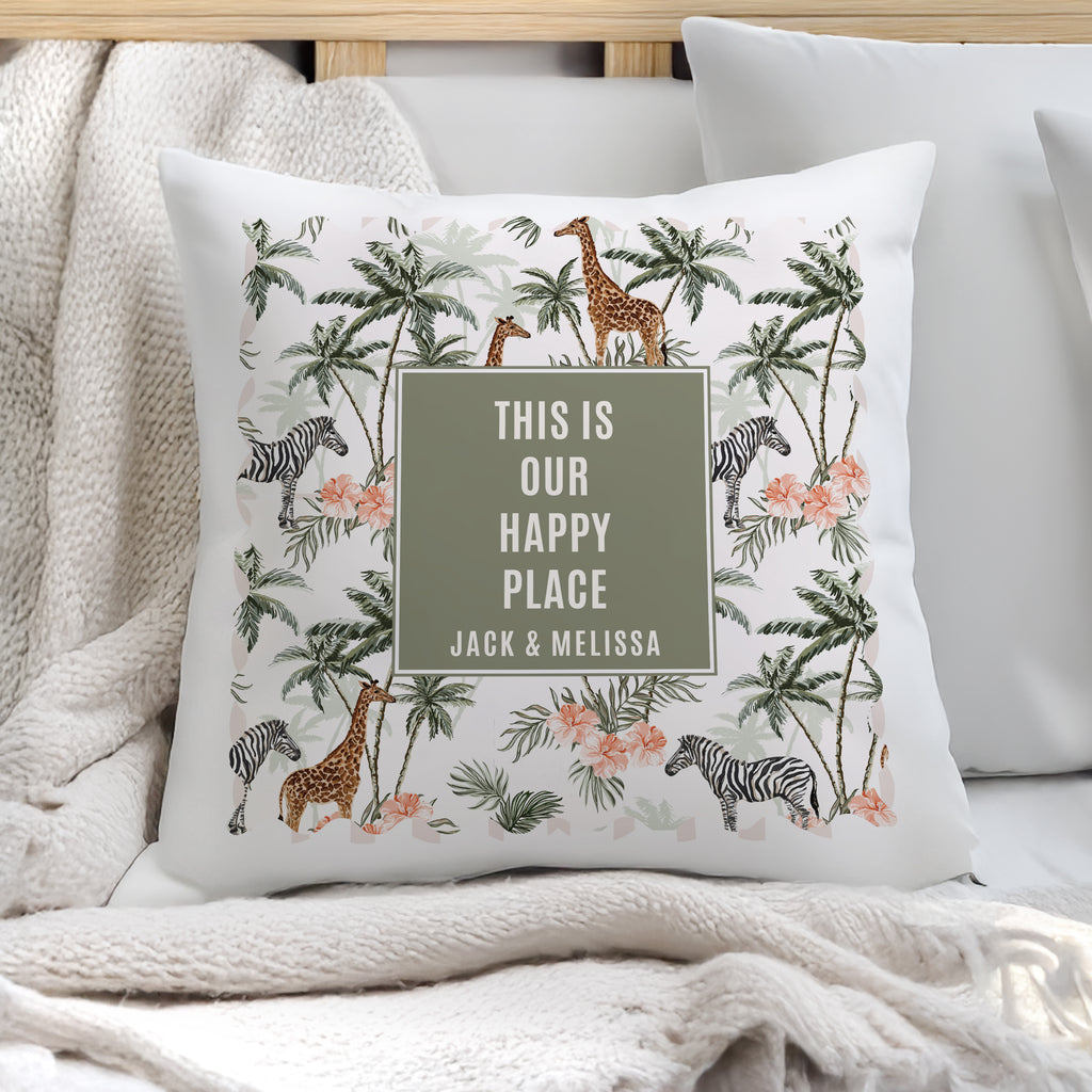 Personalised Jungle Print Cushion - Buy  at GiftMasters.co.uk