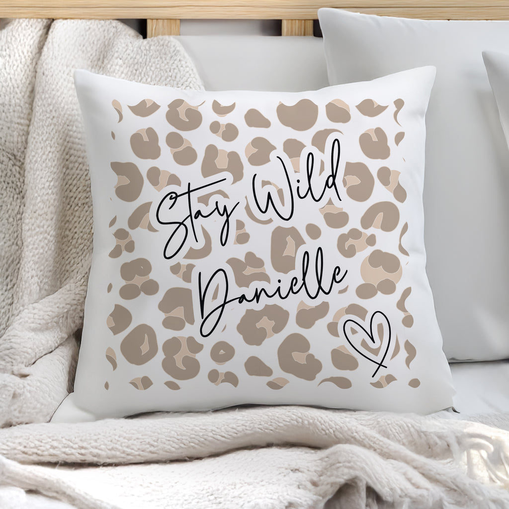 Personalised Leopard Print Cushion - Buy  at GiftMasters.co.uk