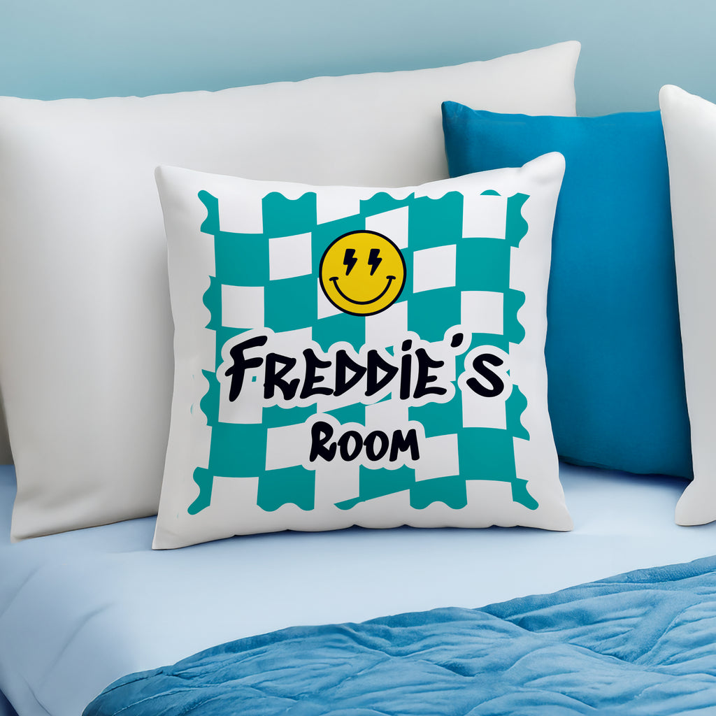 Personalised Green Checked Cushion - Buy  at GiftMasters.co.uk