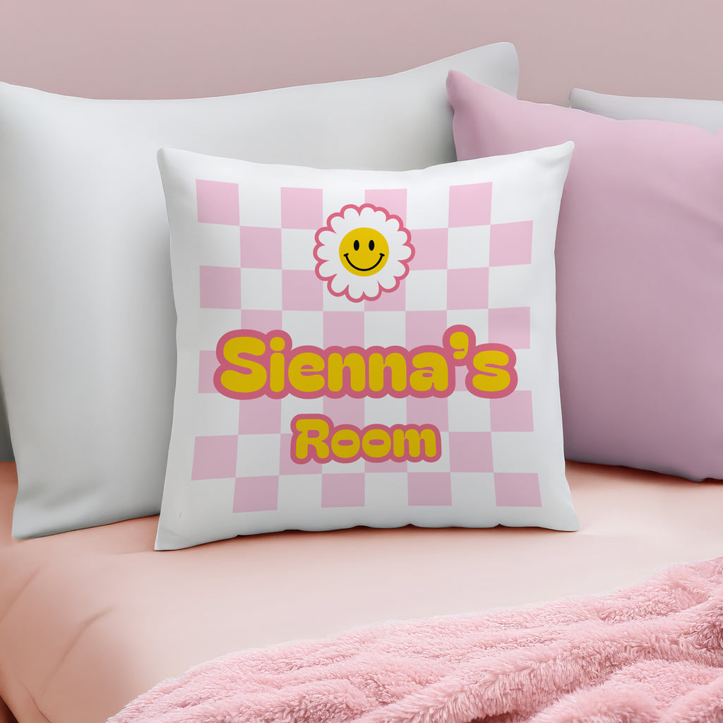 Personalised Daisy Checked Cushion - Buy  at GiftMasters.co.uk