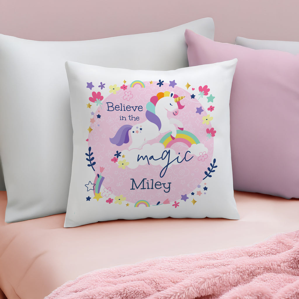 Personalised Pink Unicorn Cushion - Buy  at GiftMasters.co.uk