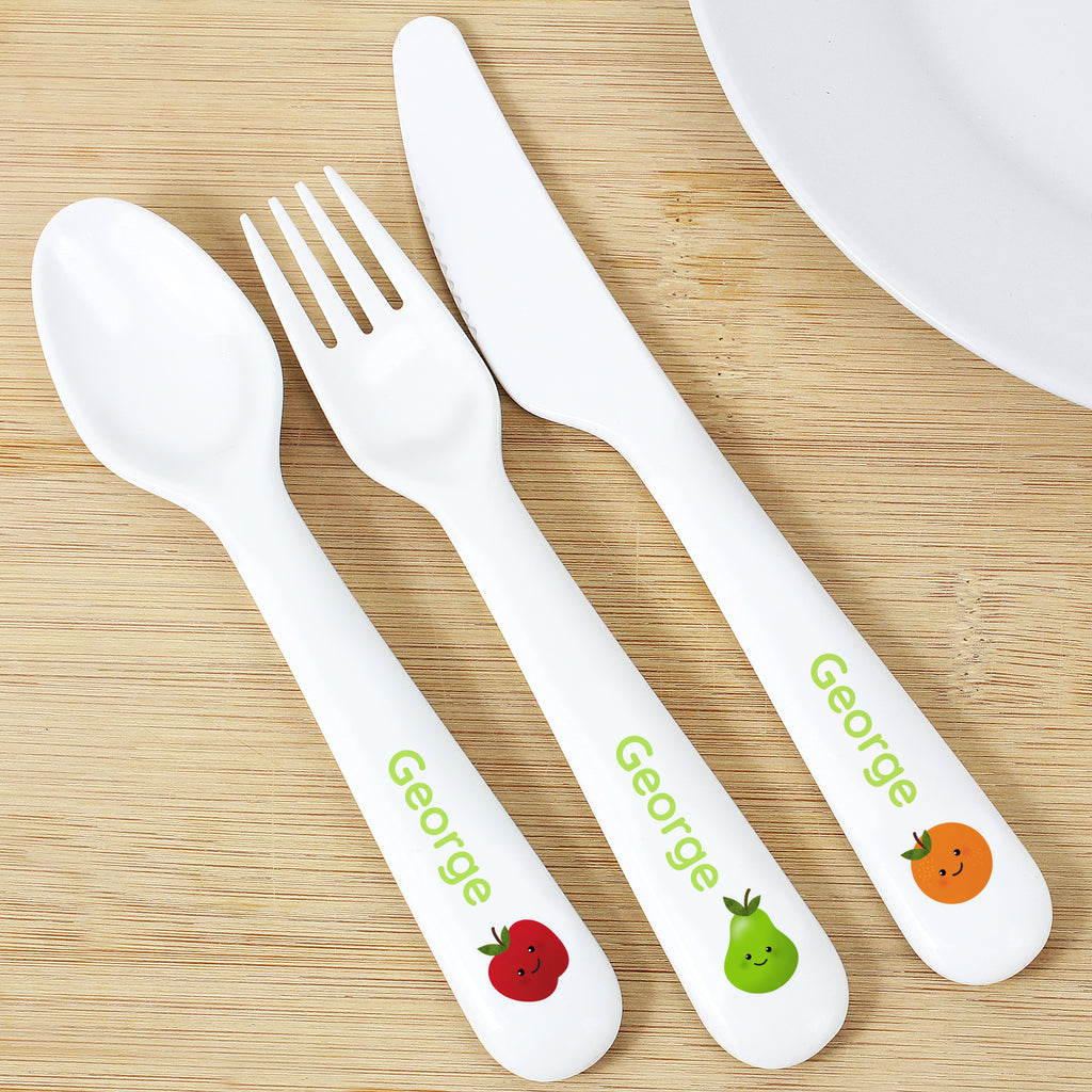 Personalised Healthy Eating Plastic Cutlery - Buy Mealtime Essentials at GiftMasters.co.uk