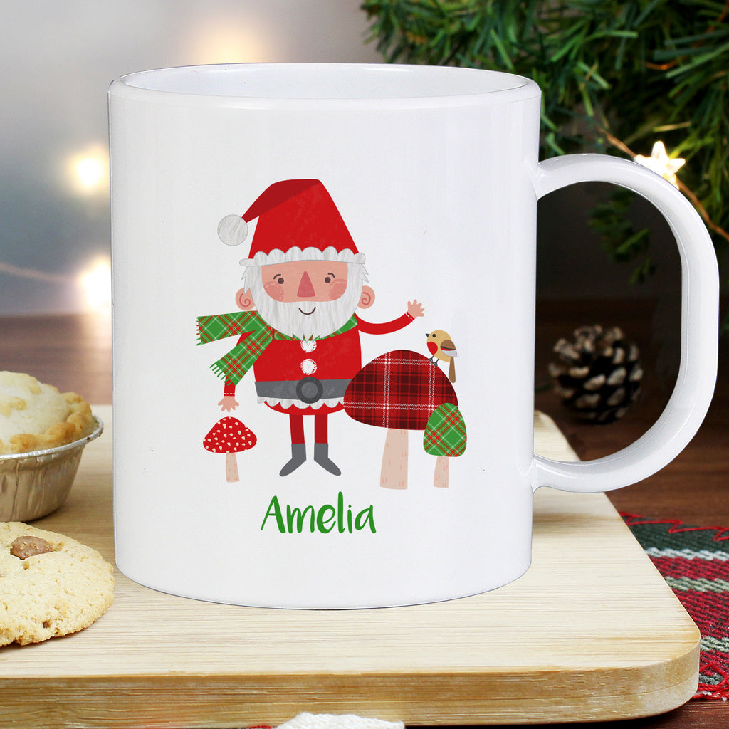 Personalised Christmas Toadstool Santa Plastic Mug - Buy Mealtime Essentials at GiftMasters.co.uk