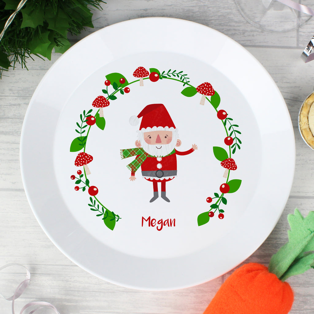 Personalised Christmas Toadstool Santa Plastic Plate - Buy Kitchen, Baking & Dining Gifts at GiftMasters.co.uk