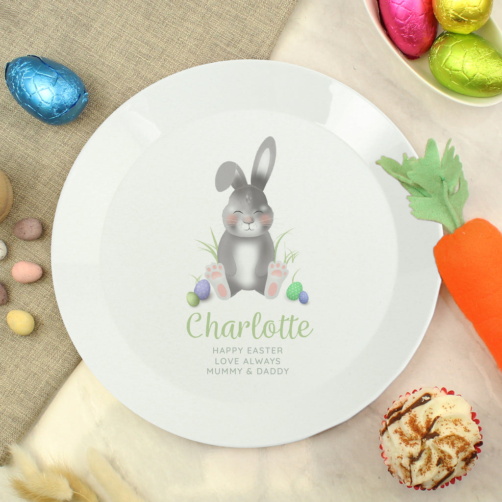Personalised Easter Bunny Plastic Plate - Buy Mealtime Essentials at GiftMasters.co.uk