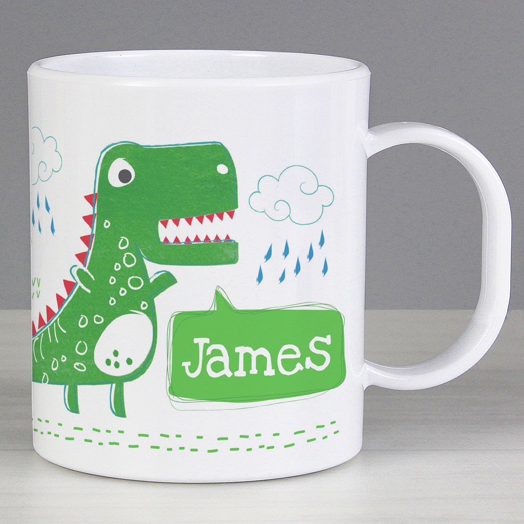 Personalised Be Roarsome Dinosaur Plastic Mug - Buy Mugs at GiftMasters.co.uk