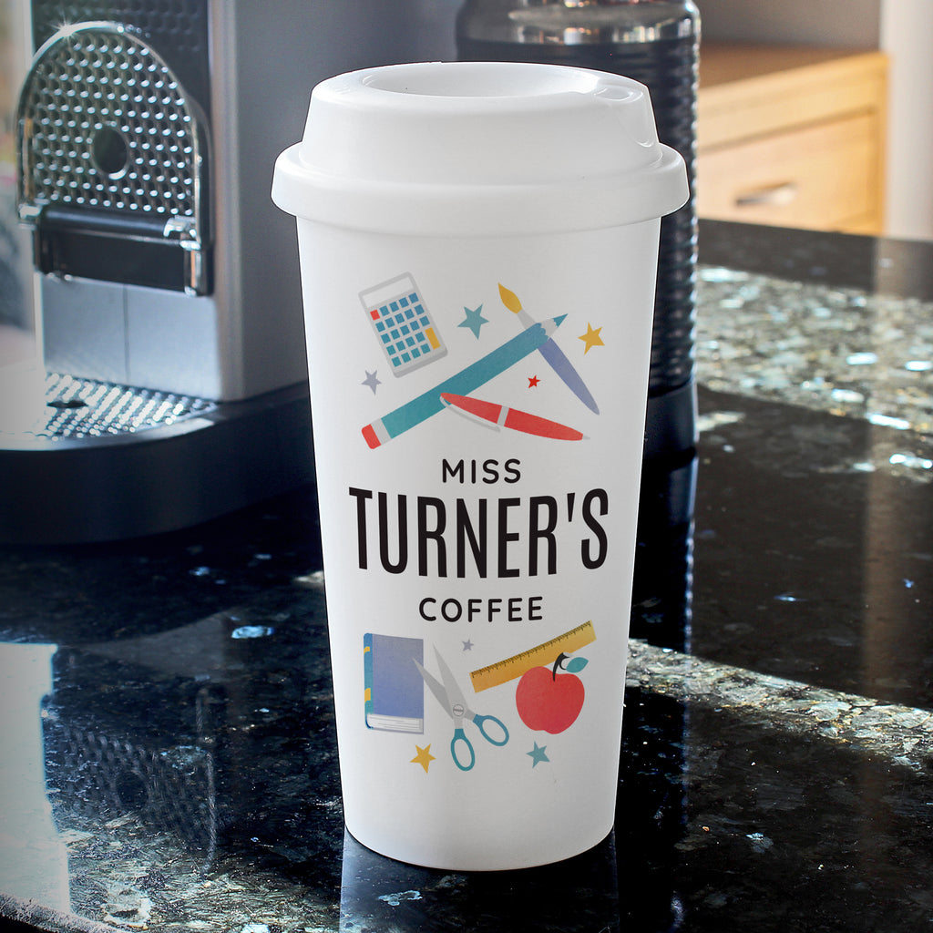 Personalised Teachers Insulated Reusable Eco Travel Cup - Buy Travel Mugs at GiftMasters.co.uk