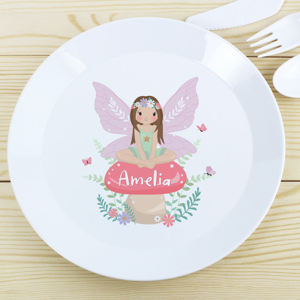 Personalised Toadstool Fairy Plastic Plate - Buy Mealtime Essentials at GiftMasters.co.uk
