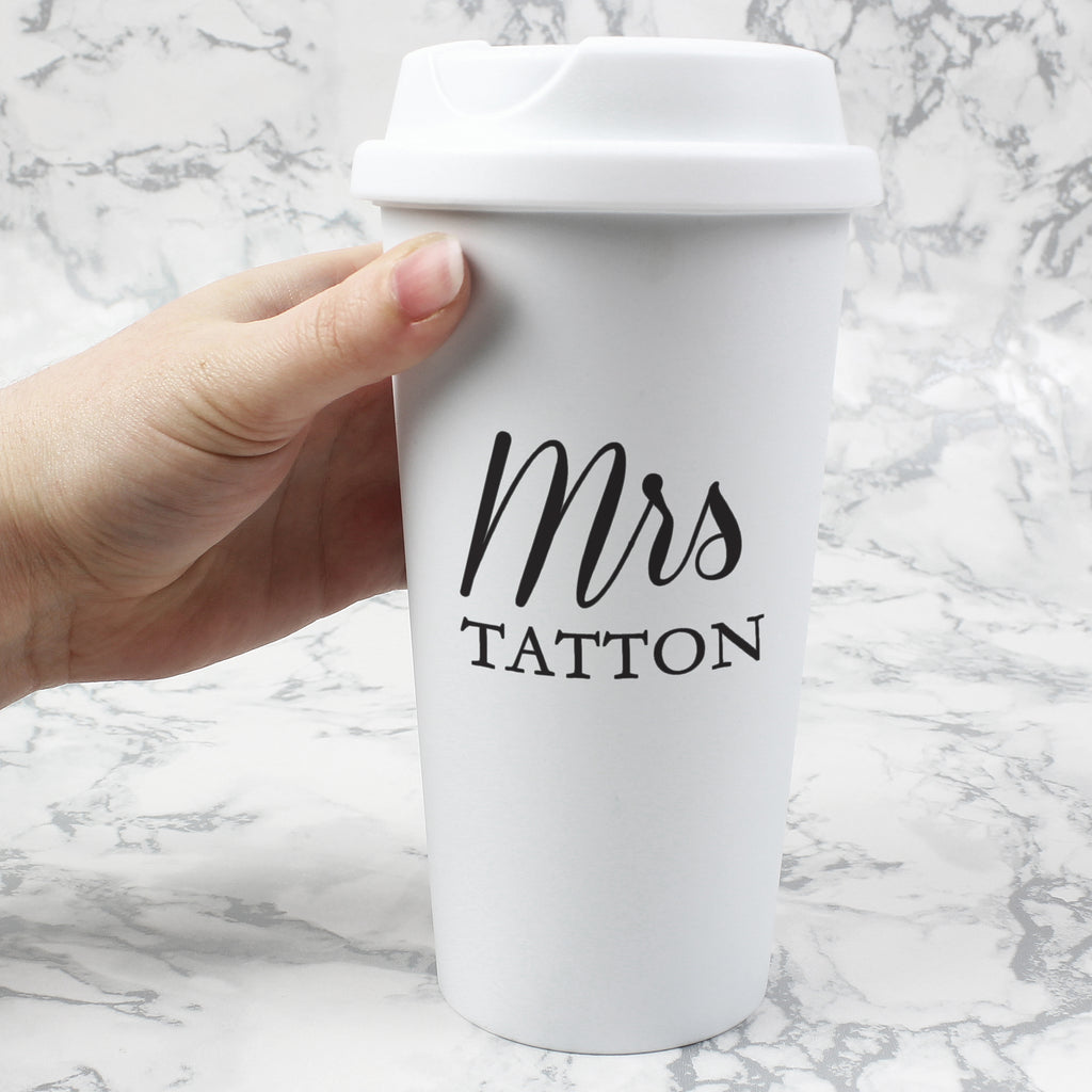 Personalised Free Text Insulated Reusable Eco Travel Cup - Buy Travel Mugs at GiftMasters.co.uk