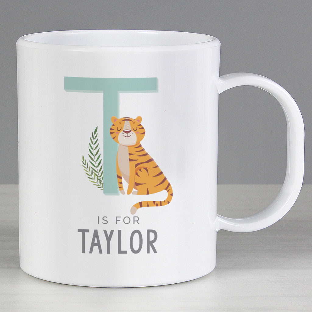 Personalised Animal Alphabet Plastic Mug - Buy Mealtime Essentials at GiftMasters.co.uk