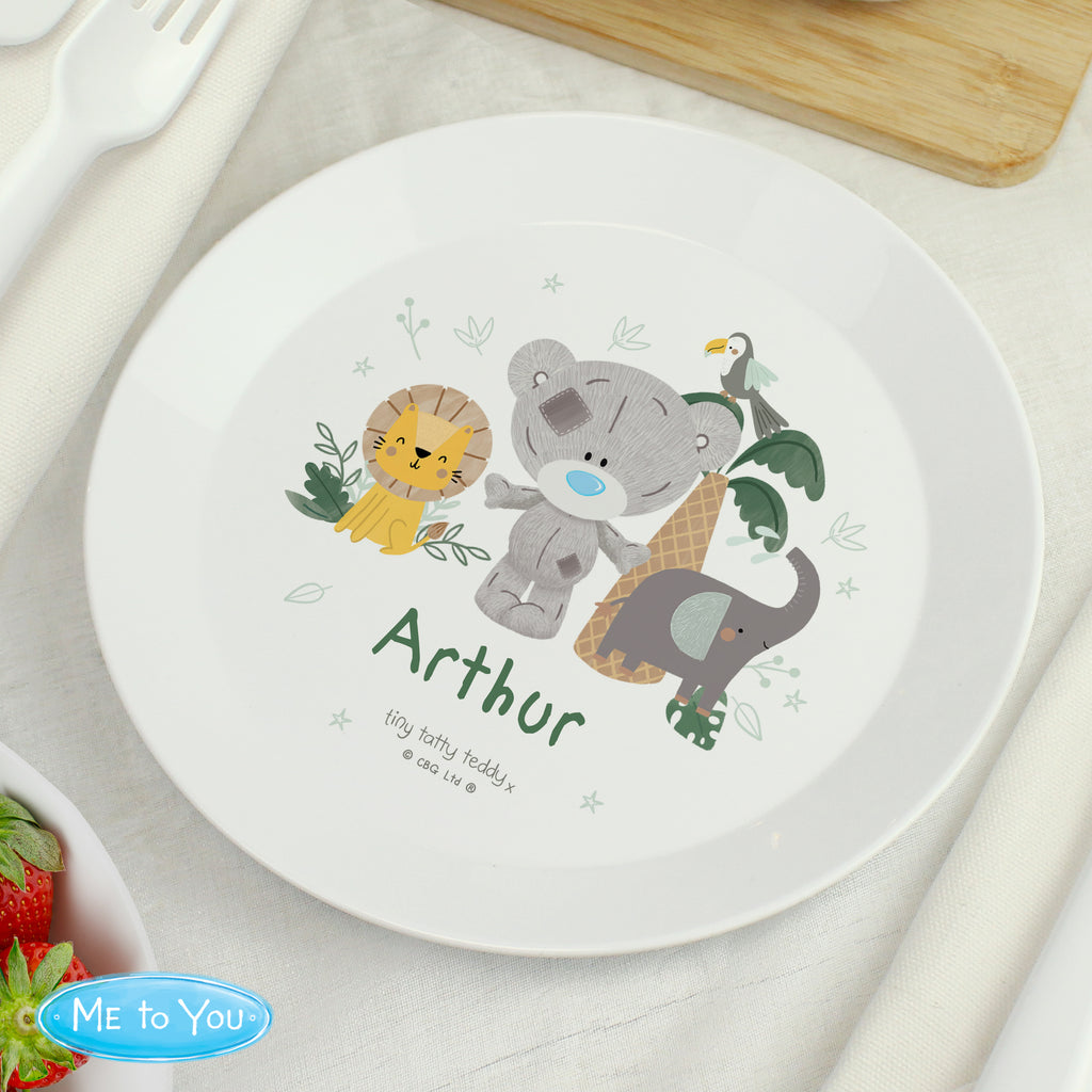 Personalised Tiny Tatty Teddy Jungle Animals Plate - Buy Mealtime Essentials at GiftMasters.co.uk